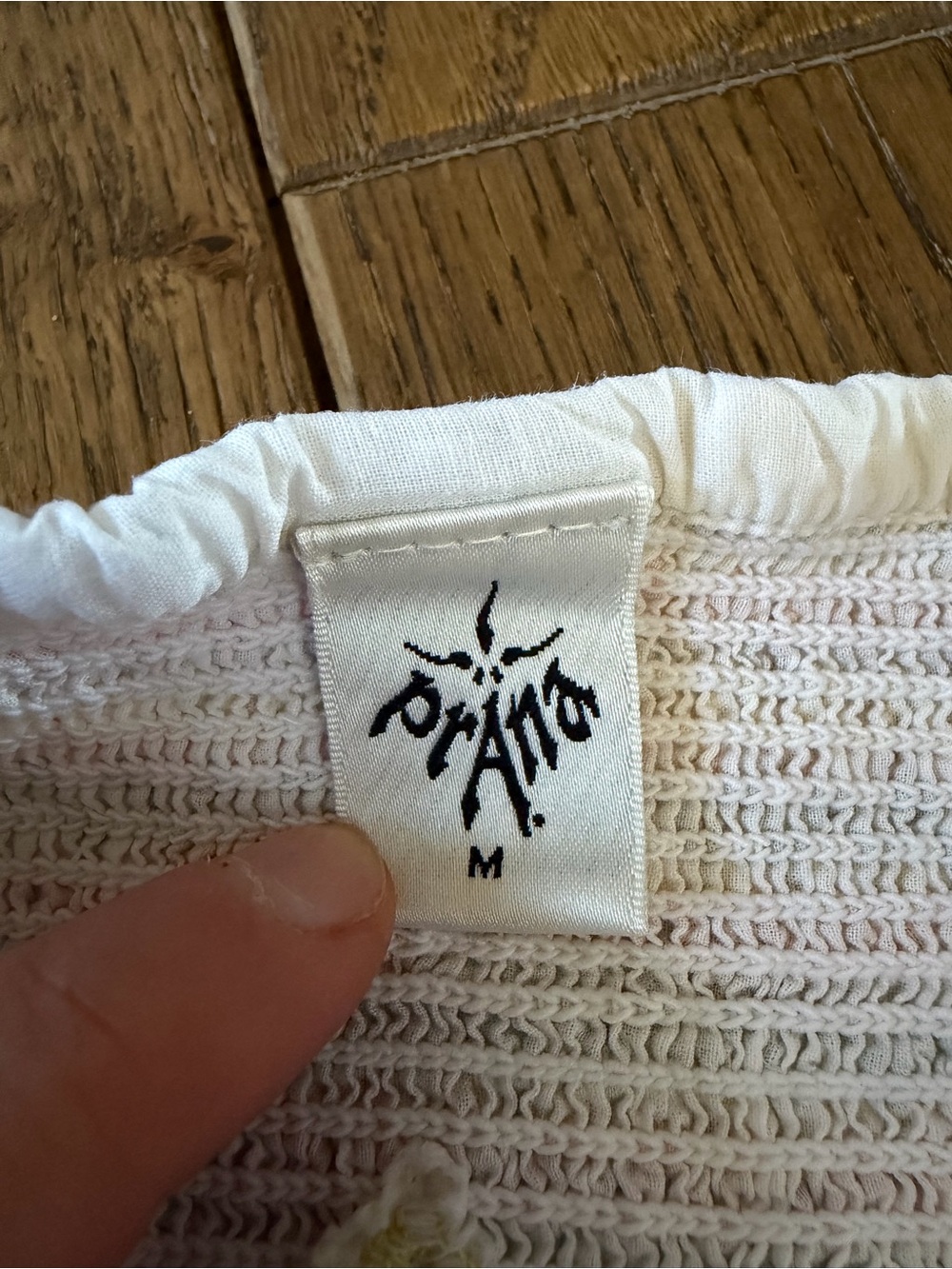 Vintage Prana White Embroidered Boho tank with Multicolor Geometric Stitching M - Picture 6 of 8